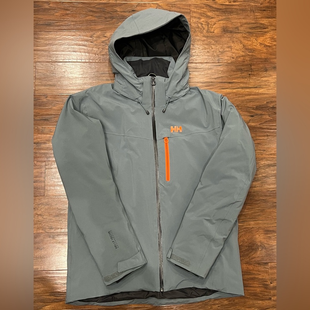 Helly Hansen -New W/o Tag- Ski Jacket- Gunmetal Gray- Insulated W/SnowSkirt